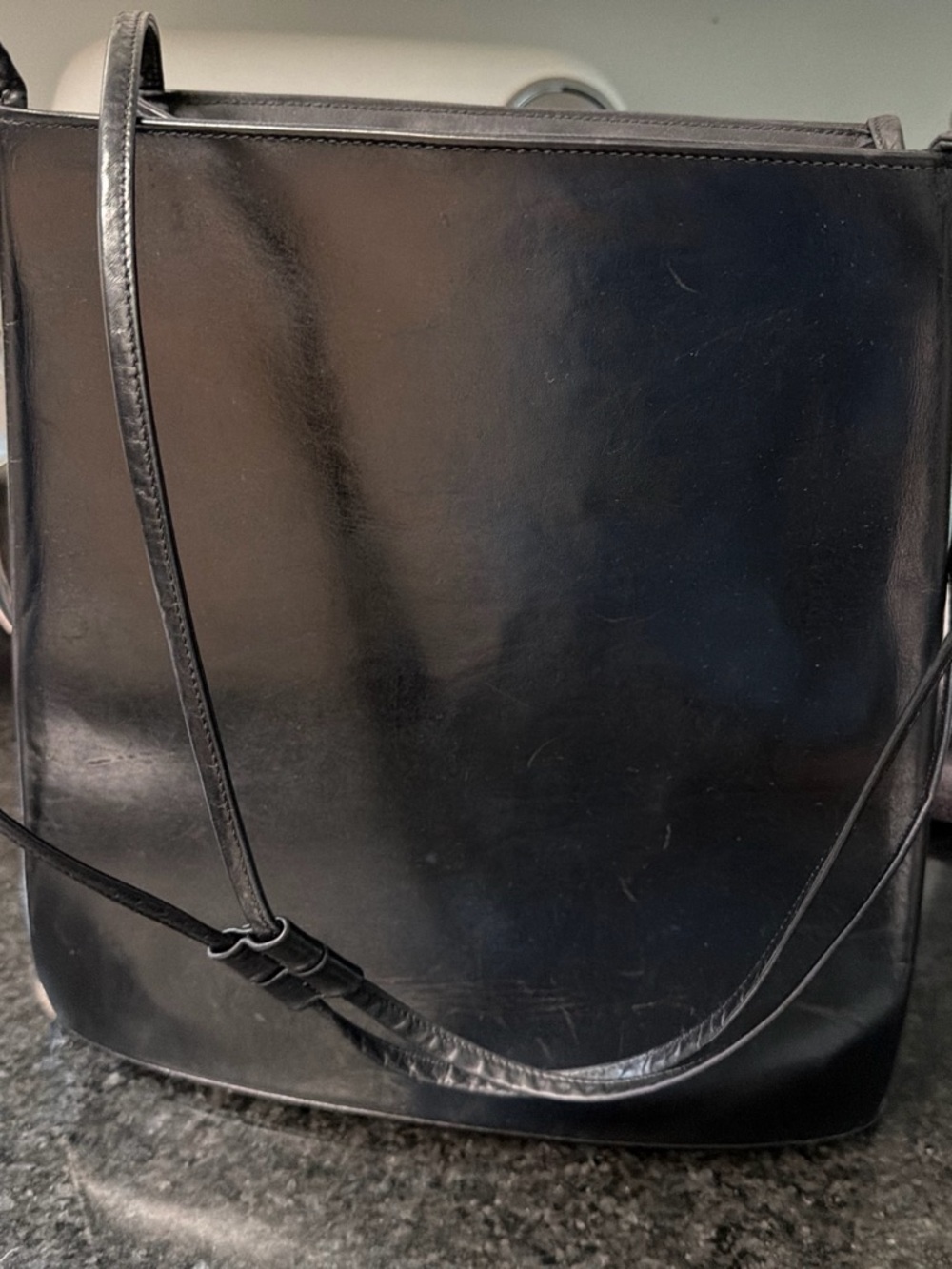 Marimekko Black Leather Shoulder Bag
